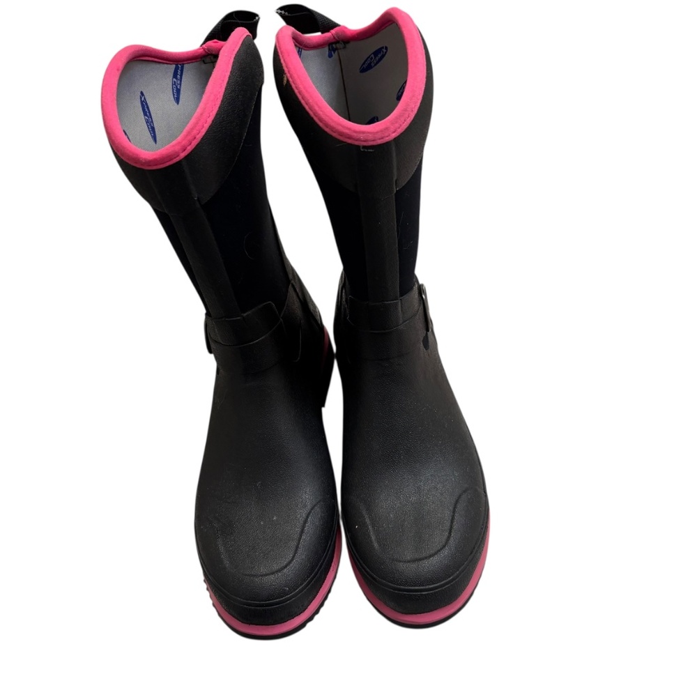 The original muck boot company pink & black reign equestrian boots 8 new - Picture 2 of 6